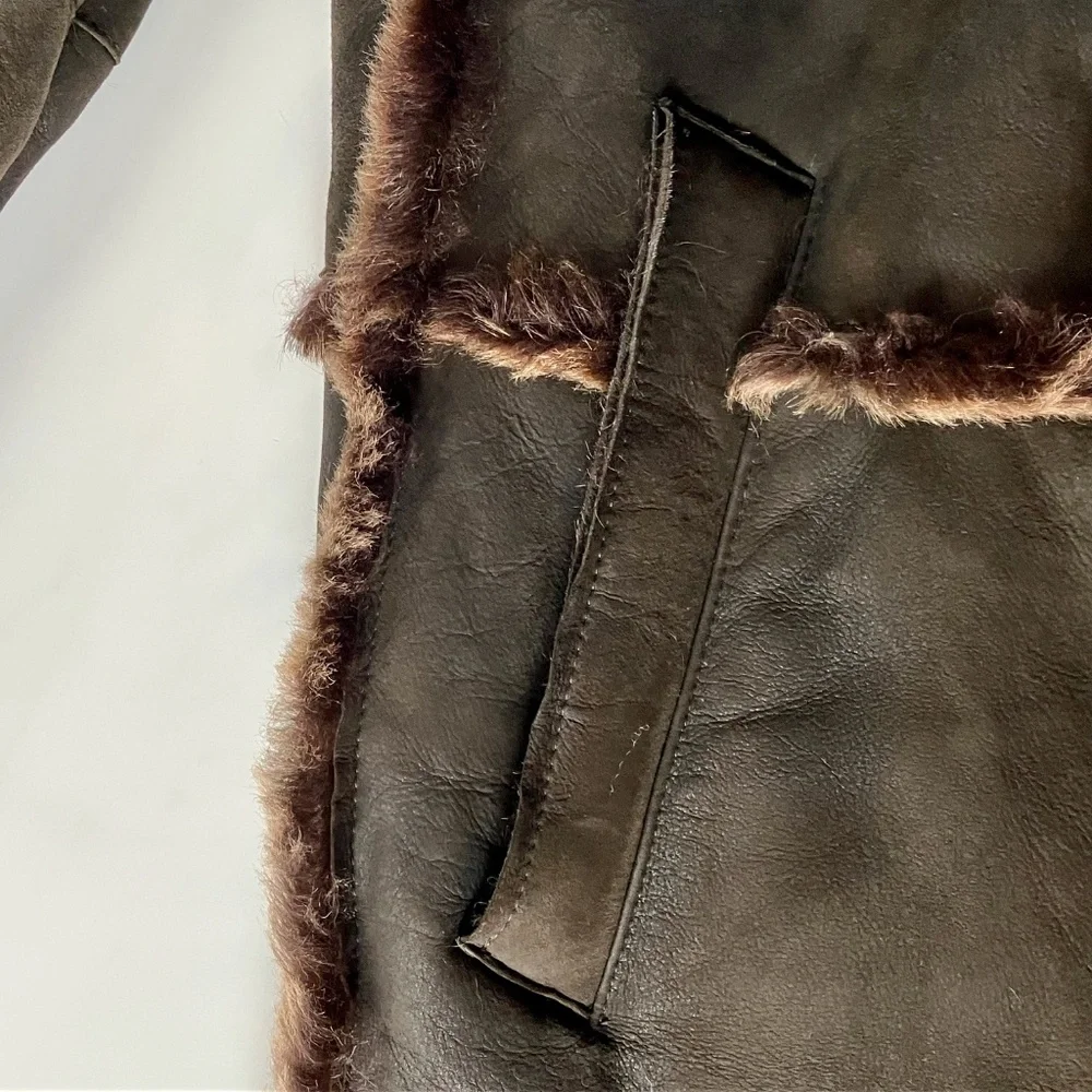 LIMITED EDITION John Varvatos Leather/Shearling w/HOOD Coat EU 50 /US 40 LARGE - Picture 6 of 12